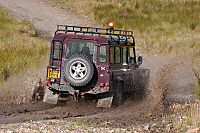 Land rover in stage